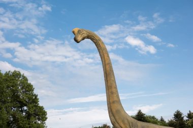 Brachiosaurus gerçekçi model. Dinozor kafası kapatın