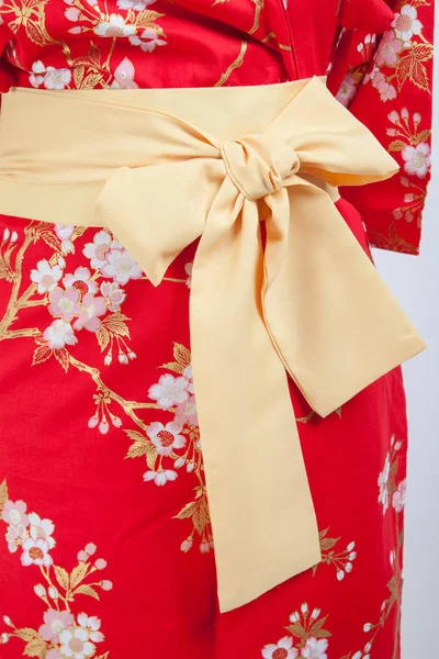 Žluté Pásky Japonské Tradiční Oblečení Kimona Yukata — Stock fotografie