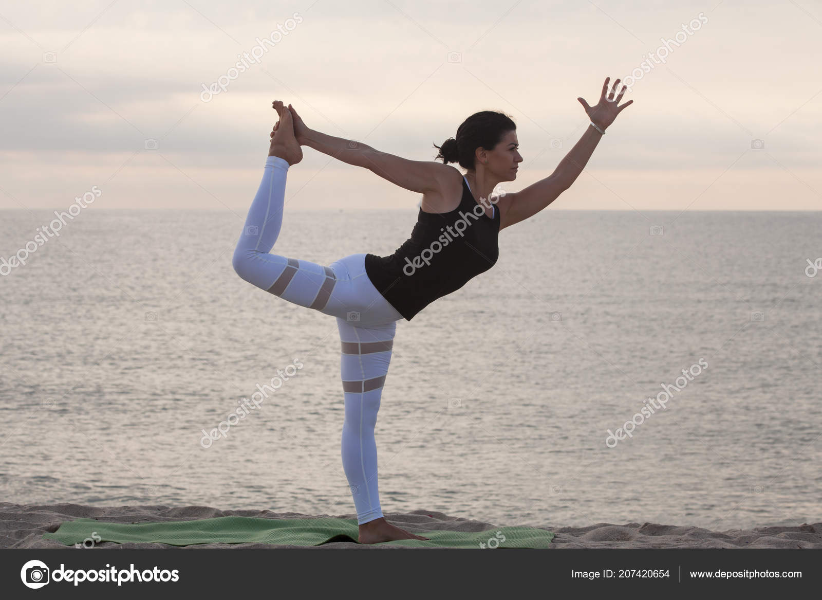 Happy Athletic Asian woman practice yoga King Dancer Pose or Natarajasana  standing balance.Healthy female doing back-bending asana in modern yoga  exercise and relax at home.Yoga Healthcare Concept Stock Photo | Adobe Stock
