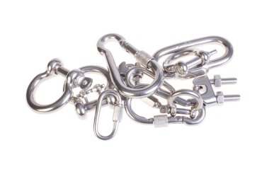 Beyazda izole edilmiş farklı karabina türleri