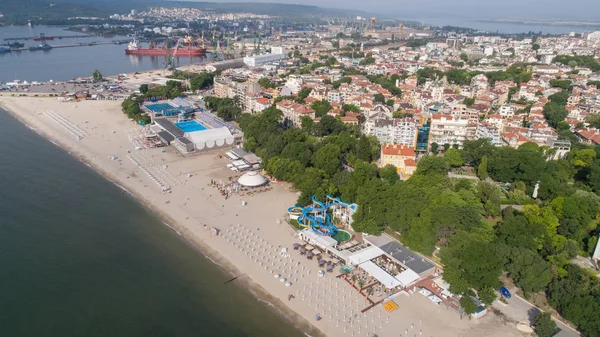 Vackra Stadsbilden Över Varna City Bulgarien Panorama Flygfoto — Stockfoto