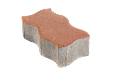 Single red pavement brick, isolated. Concrete block for paving clipart