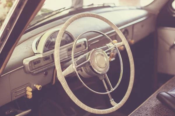 Intérieur Une Voiture Vintage Classique — Photo