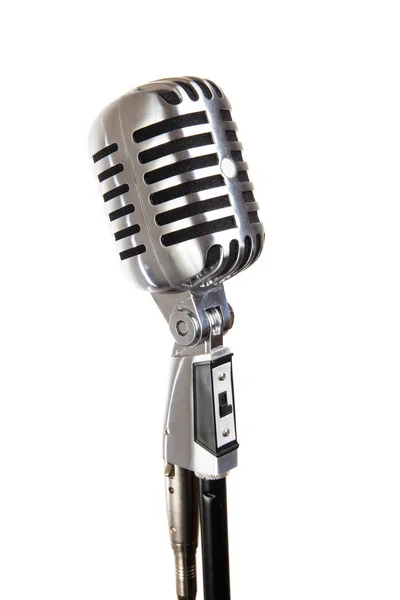 Microfone Vintage Isolado Branco — Fotografia de Stock
