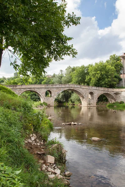 Old Stone Middle Age Bridge Bulgaria Old Roman Bridge River — Stock Photo, Image