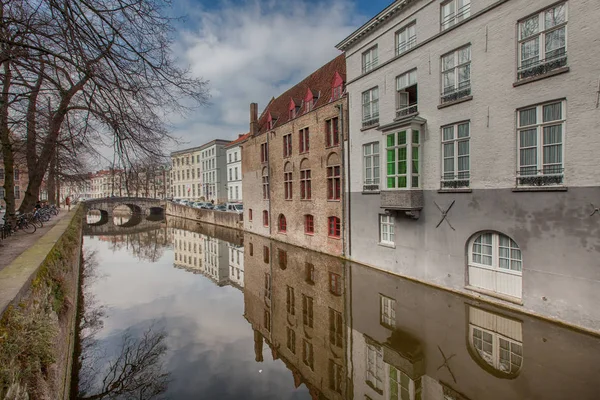 Belles Maisons Long Des Canaux Bruges Belgique Destination Touristique Europe — Photo