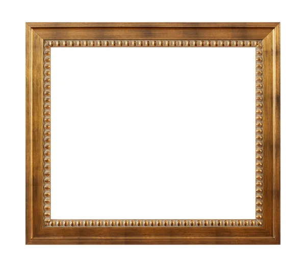 Empty Golden Vintage Frame Isolated White Background — Stock Photo, Image