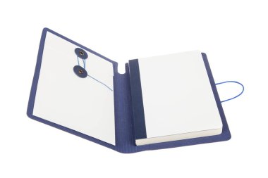 Mavi açık günlük, beyaz arka plan üzerinde izole. Organizatör Kitap