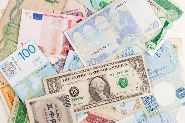 Verschiedene Banknoten. Welt Papiergeld Hintergrund — Stockfoto