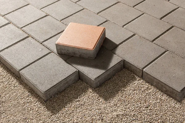 Pedestrian Path Paver Bricks Sidewalk Pavement — Stock Photo, Image