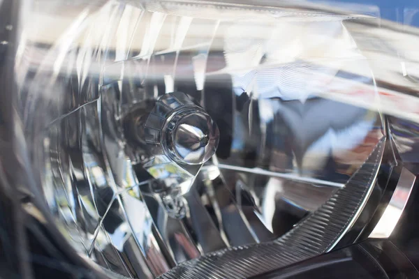 Closeup Headlights Modern Car — Stock Photo, Image