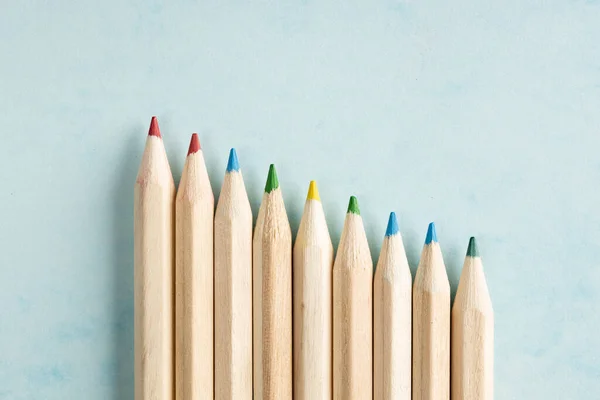 Close Multicolored Wooden Pencils Back School — Stock Photo, Image