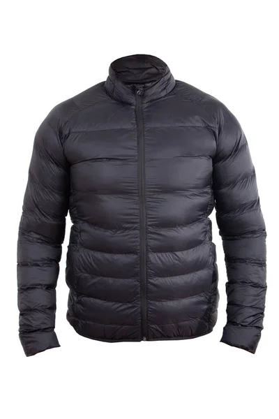 Black Men Sport Winter Jacket Isolated White — Stock Photo, Image