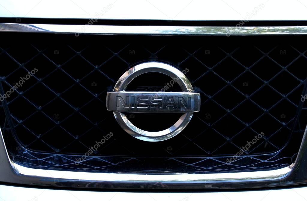 Close-up Nissan Logo. High quality photo