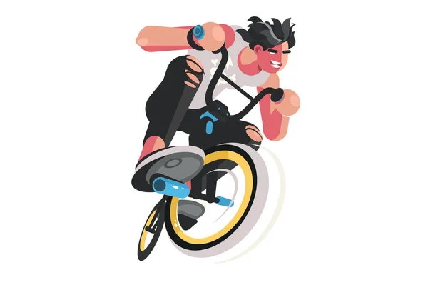 Mann auf Fahrrad — Stockvektor