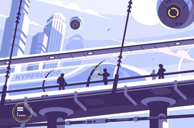 Hyperloop future public transport clipart