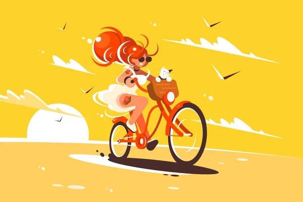 Girl on bicycle — Stock Photo, Image