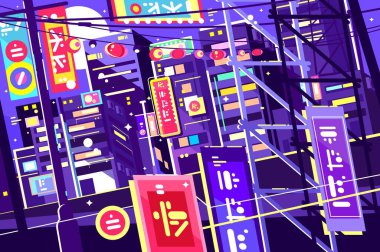 Akşam Çin şehri..