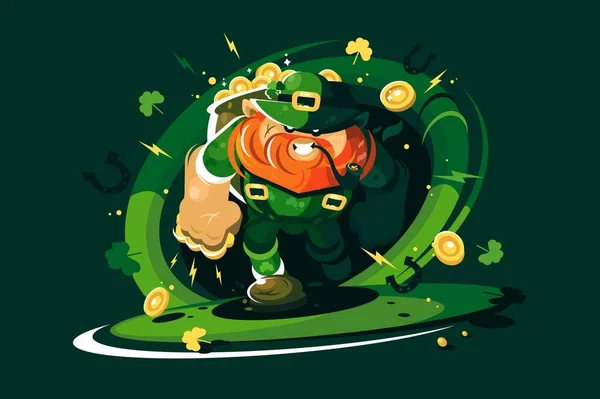 怒りと黄金のleprechown — ストック写真