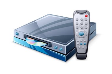 Media player and remote control clipart