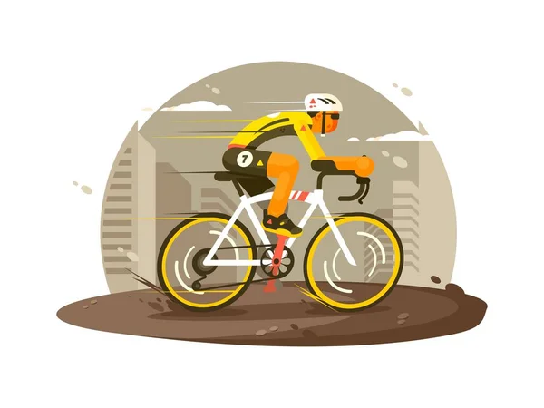 Deportista ciclista — Vector de stock