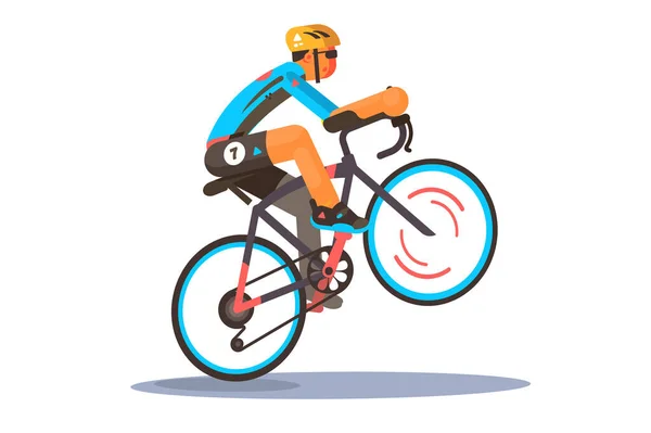 Hombre montar bicicleta deportiva — Vector de stock