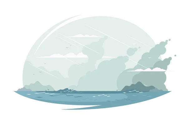 Lindo paisaje oceánico — Vector de stock