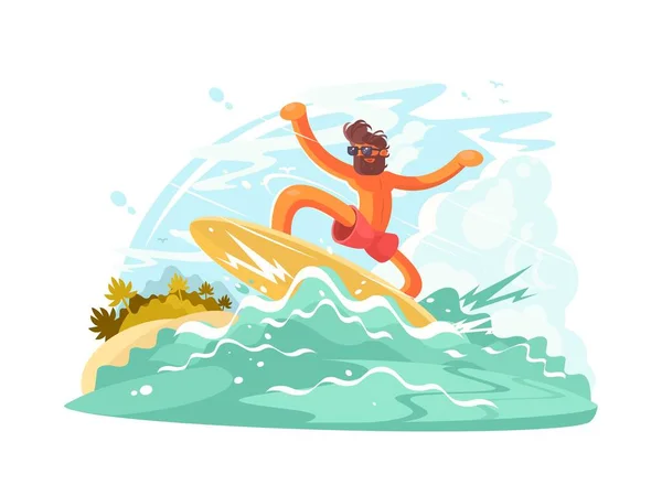 Surfer ragazzo in sunglass — Vettoriale Stock