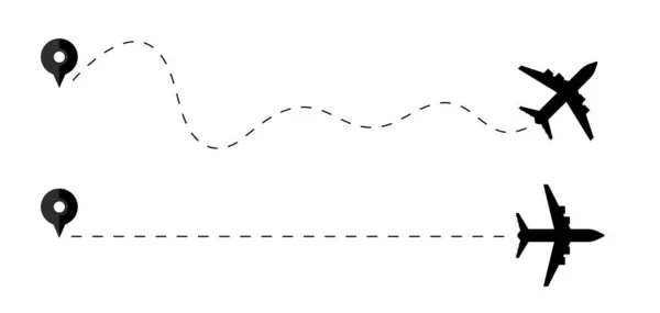 Trajectoire Vols Voyage Avion Voyage Transport Plan Avion Avion Volant — Image vectorielle