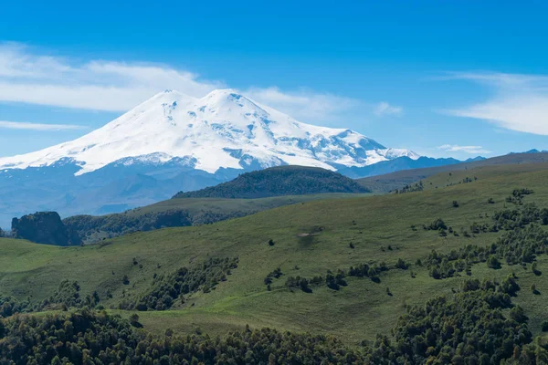 Güzel Manzara Manzara Elbruz Dağı Avrupa Nın Yüksek Dağı Sonbahar — Stok fotoğraf