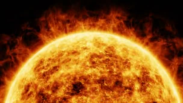 Planoucí rudé slunce blízko animace hvězd nebo zemního plynu.