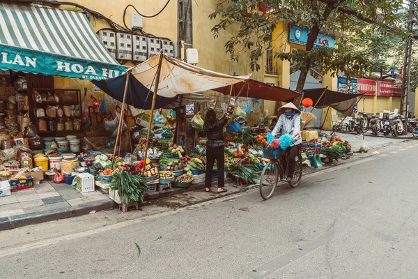 Ханой Вьетнам Декабря 2018 Года Уличная Сцена Старого Квартала Ханоя — стоковое фото