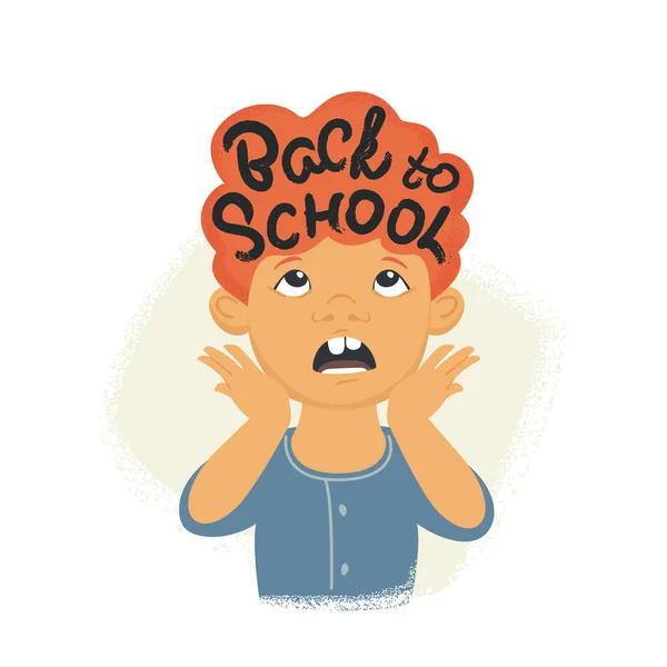 Vissza ehhez: iskola felirat a vörös haj. — Stock Vector