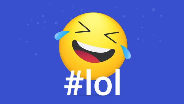 Hashtag sorriso luminoso concetto vettoriale illustrazione di icona emoji sorridente per chat, messaggeri e reti — Vettoriale Stock