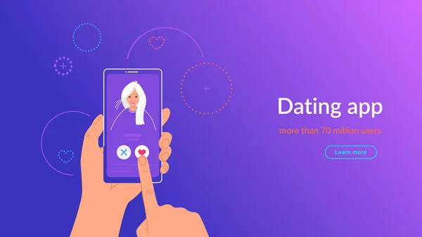 Mobile sortir ensemble application pour trouver de nouveaux amis, branchements et partenaires romantiques . — Image vectorielle