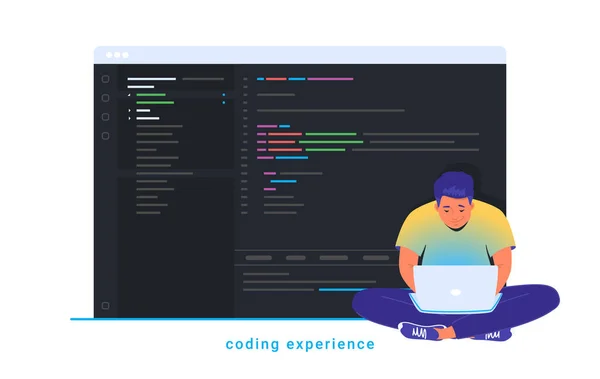 Опыт кодирования и разработка программного обеспечения — стоковый вектор