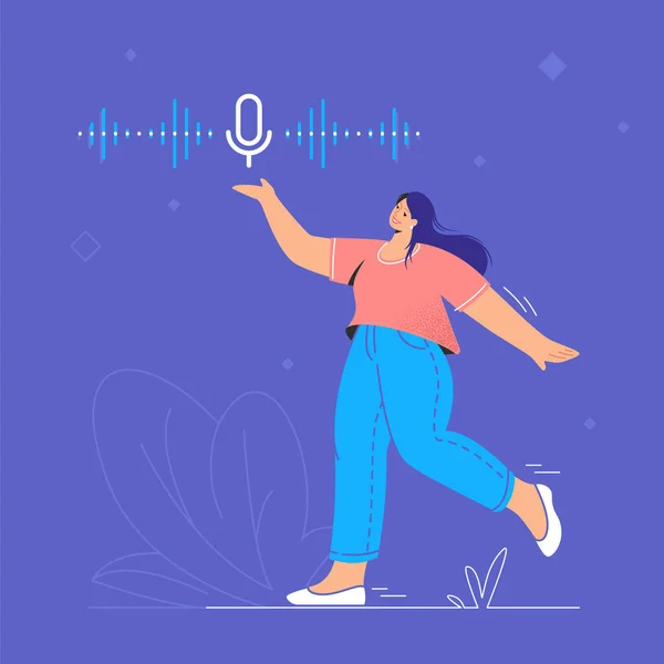 Φωνητικός βοηθός και αναγνώριση ομιλίας mobile app — Διανυσματικό Αρχείο