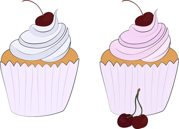 Cupcake. isoliert auf weißem Icon-Set. Vektorillustration — Stockvektor