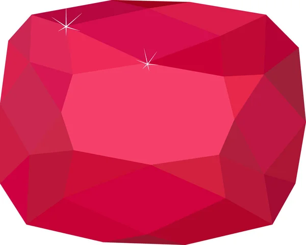 白い背景の上の天然の赤いスピネル宝石 — ストックベクタ