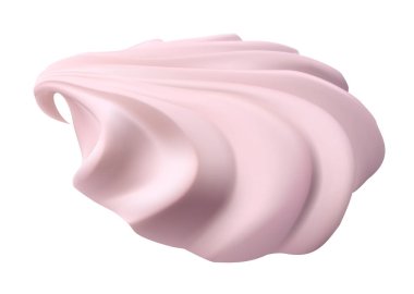 Beyazda izole edilmiş gerçekçi pembe şekerlemeler. Beyaz arkaplanda tatlı zephyr vektör çizimi