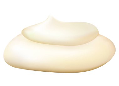 Beyaz arka planda izole edilmiş mayonez sosu. Gerçekçi ekşi sos vektör çizimi