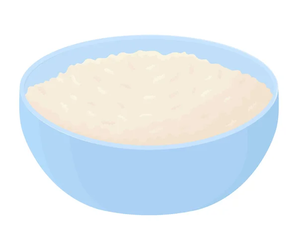 Cuenco Avena Para Desayuno Taza Avena Grano Gachas Ilustración Aislado — Vector de stock