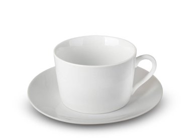 Beyaz kupa kırpma yolu ile beyaz arkaplan izole.