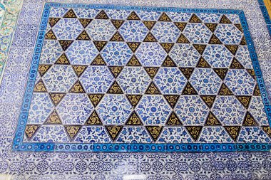 Osmanlı tarzında döşeli kat parçası. Konumu Topkapı Müzesi Istanbul'da