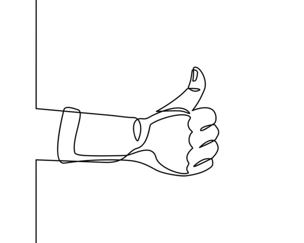 Рука Показує Чудовий Знак Малюнок Безперервної Лінії Векторні — стоковий вектор