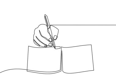 Kağıda sürekli el yazısı çizimi. Pankart, poster, ağ, şablon ve kartvizit için vektör çizimi. El yazısının siyah ince çizgi resmi - Vektör