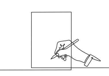 Kağıda sürekli el yazısı çizimi. Pankart, poster, ağ, şablon ve kartvizit için vektör çizimi. El yazısının siyah ince çizgi resmi - Vektör