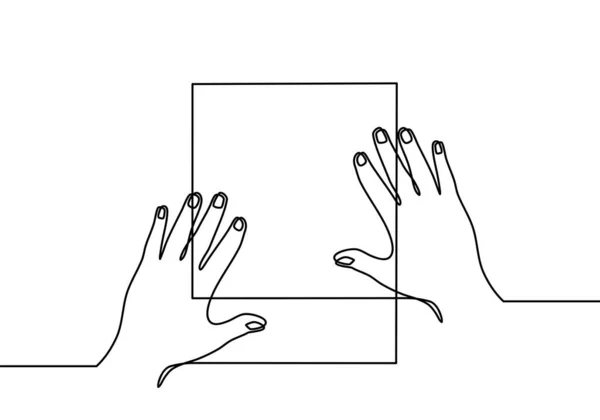 Безперервний Малюнок Ручного Письма Папері Векторні Ілюстрації Банера Плаката Інтернету — стоковий вектор