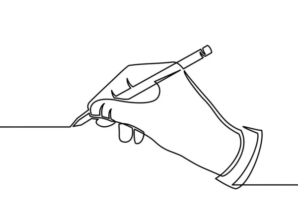 Desenho Linha Contínua Escrita Mão Sobre Papel Ilustração Vetorial Para —  Vetores de Stock