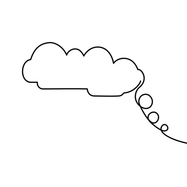 Continuous Line Drawing Dream Cloud Isolated Vector Illustration Vector Illustration — Stock Vector